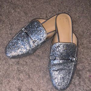 Silver Sparkle Mules